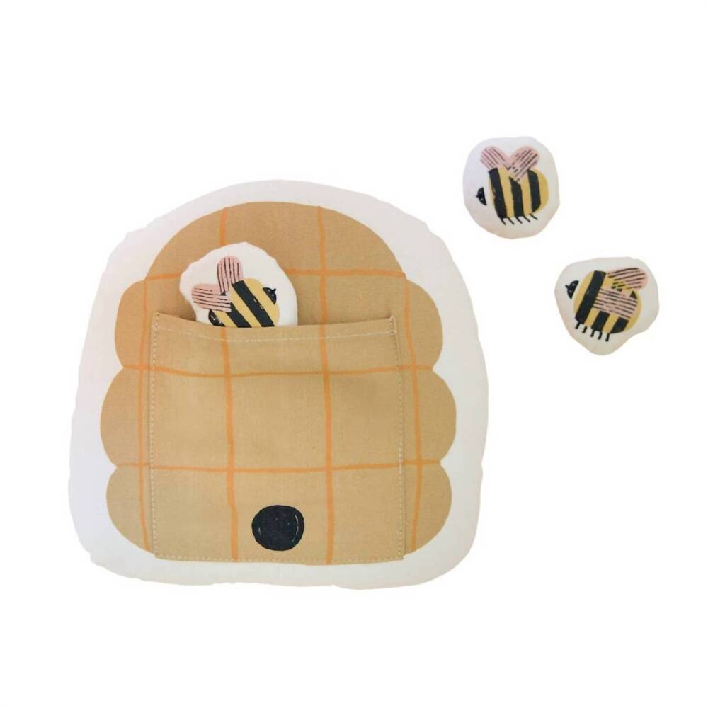 NEW IMANI COLLECTIVE interactive beehive pillow in beige